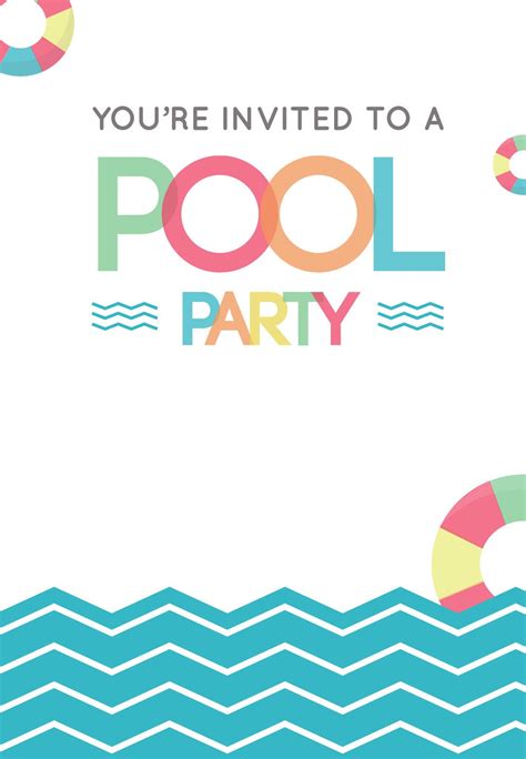 Fun Afternoon Pool Party Invitation Template Free Greetings Island