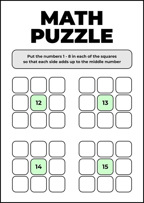 Fun Algebra Puzzles Printable