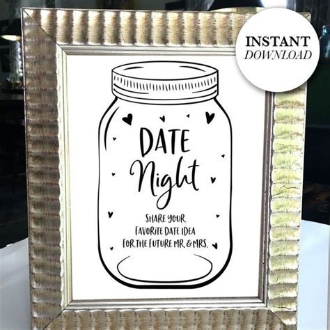 Fun Date Night Jar Sign Printable!