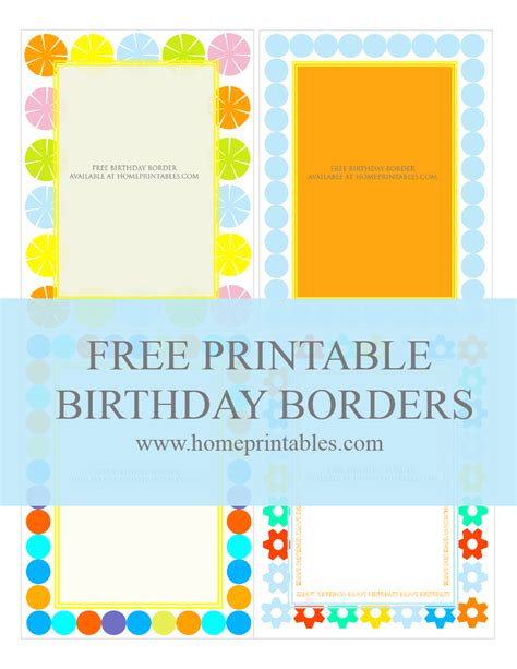 Fun Designs Free Birthday Borders for Invitations! Home Printables