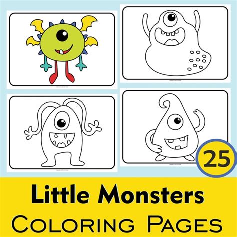 Fun Free Downloads Of Little Monsters Coloring Pages Vector, Basic