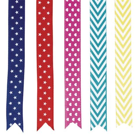 Fun Patterned Grosgrain Ribbon Set of 5