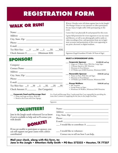Fun Run Registration Form Sample Blogs