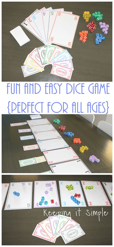 Fun and Easy Dice Game with Printable • Keeping it Simple