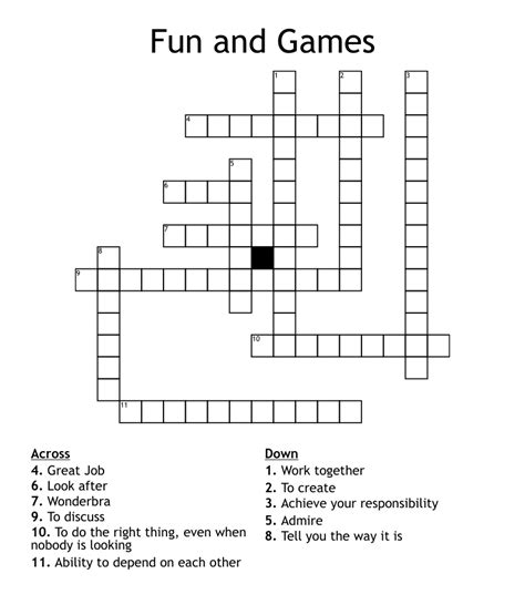Fun and Games Crossword WordMint