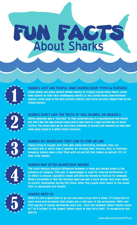 Fun facts about sharks. Sharks are found in every ocean in the world and are sometimes found out of their habitat in rivers and streams. There are around 368 species of sharks in the world. Sharks, like m... 