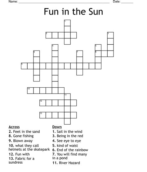 Fun in the Sun Crossword - WordMint