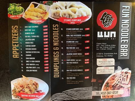  Fun Noodle Bar is the place to go when you want to meet up with family & friends and enjoy delicious Asian food. We make our Noodle, Dumplings, and Steamed Dishes with fresh and high quality ingredients! 5317 Menaul Blvd. Albuquerque, NM 87110. (505) 881-6888. . 
