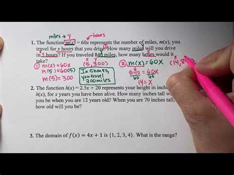 Function Notation Word Problems YouTube