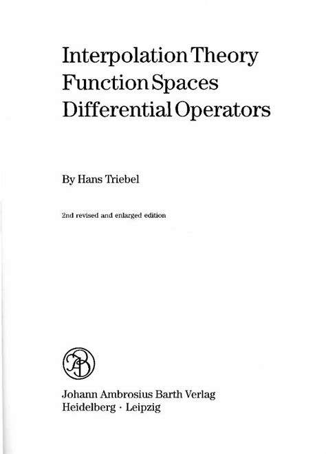 Function Spaces Interpolation Theory