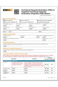 Functional Capacity Evaluation WorkSafeBC