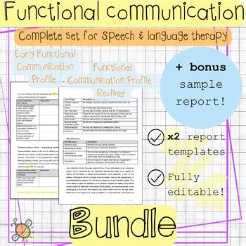 Functional Communication Profile Speech Language Evaluation Report