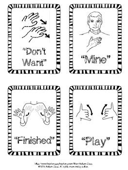 Functional Sign Language Flashcards By Autism Class Tpt