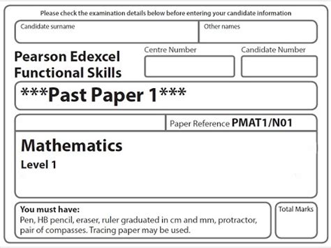 Functional Skills Maths Level 1 Past Papers - PDF Download - Lead …