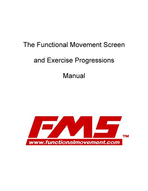 Functional movement screen and exercise progressions manual. - Manuale di riparazione del motore 4d56.