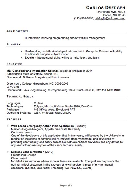 Functional resume format for internships in germany