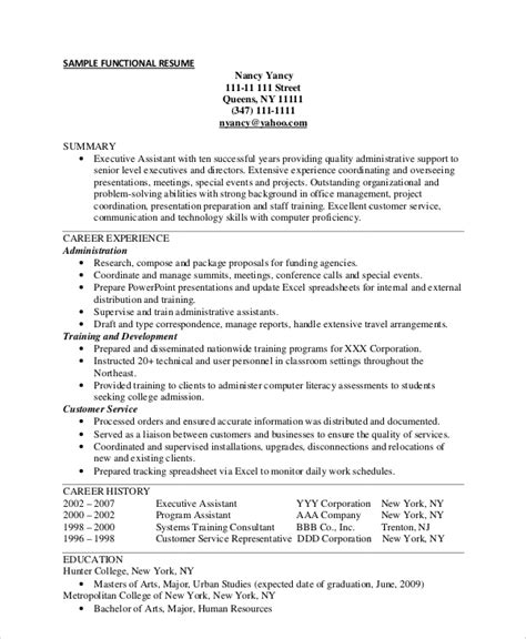 Functional resume template in Word and Pdf formats