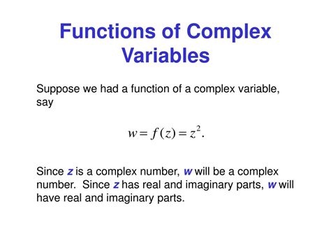 Functions Of A Complex Variable