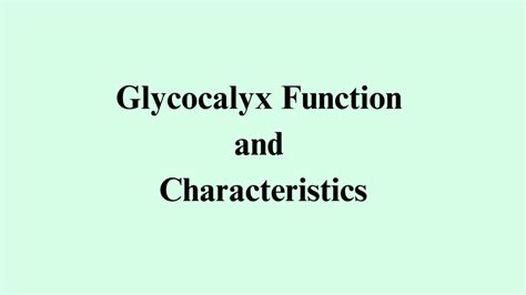 Functions of the glycocalyx include.  We'll evaluate, graph, analyze, and create various...