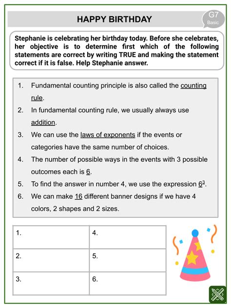 Fundamental Counting Principle Themed Math Worksheets