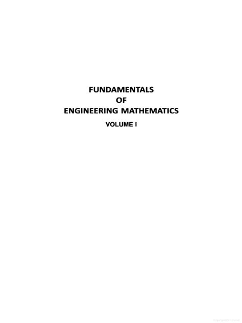 Fundamental Of Engineering Mathematics Vol 1 Uttrakhand Engineering Mathematics I