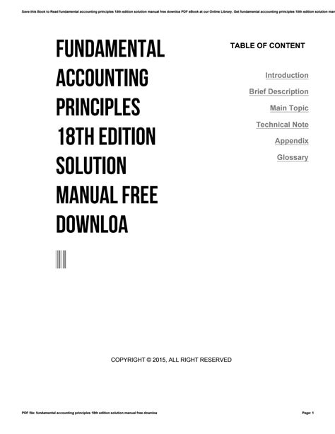 Fundamental accounting principles 18th edition manual. - Feuchtgebiete internationaler bedeutung in der bundesrepublik deutschland.