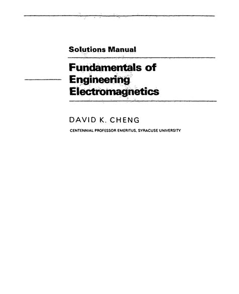 Fundamental of engineering electromagnetics cheng solution manual. - Keeping the love you find guide for singles.