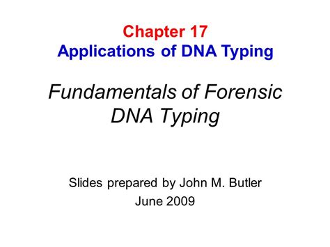 Fundamentals Of Forensic Dna Typing