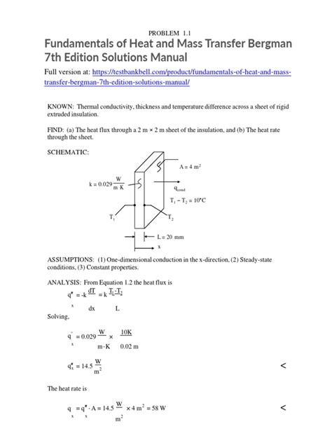 Fundamentals Of Heat And Mass Transfer 7th Edition Solutions Manual Pdf