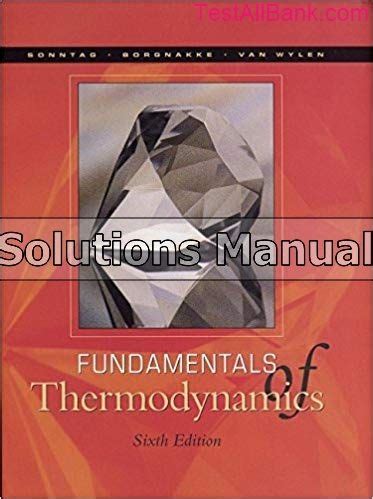 Fundamentals Of Thermodynamics 6th Edition Solution Manual Pdf