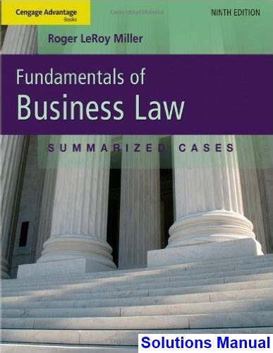 Fundamentals business law roger miller solution manual. - Die welt steht auf kein fall mehr lang.