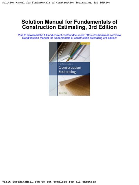 Fundamentals of construction estimating solutions manual. - Cape cod martha s vineyard nantucket 98 the complete guide.