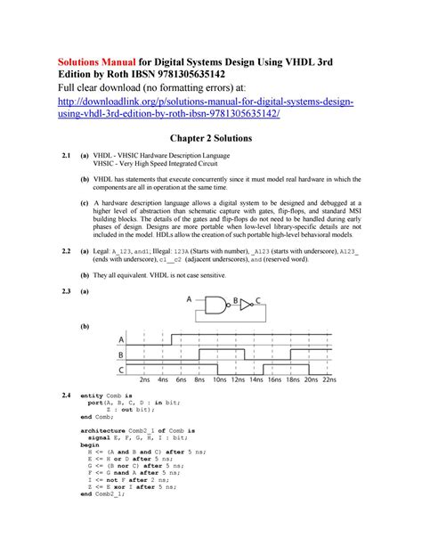 Fundamentals of digital logic with vhdl design 3rd solutions manual. - John deere 450j 550j 650j dozer repair service manual.