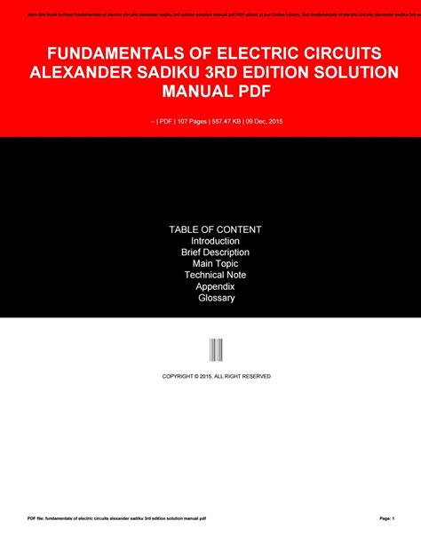 Fundamentals of electric circuits 3rd edition alexander sadiku solution manual. - Detroit model 6v 92ta service manual.