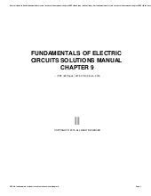 Fundamentals of electric circuits solutions manual chapter 9. - 2007 ford explorer sport trac owner manual and maintenance schedule with warranty.