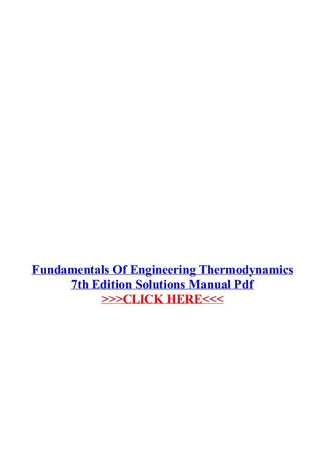 Fundamentals of engineering thermodynamics 7th edition solution manual.  introducti...