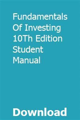 Fundamentals of investing 10th edition student manual. - Philips 42pf5320 service manual repair guide.