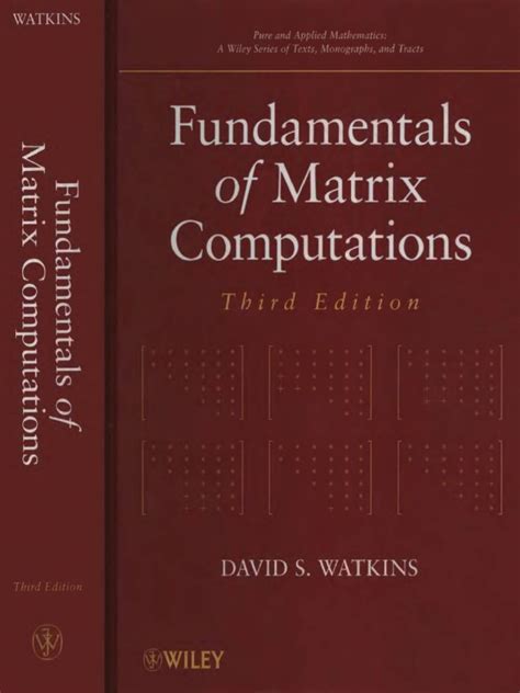 Fundamentals of matrix computations watkins solutions manual. - Heutelia, das ist, beschreibung einer reiss.