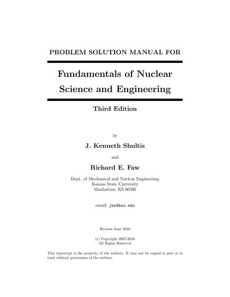 Fundamentals of nuclear science and engineering solutions manual. - Manuale di installazione di samsung officeserv 7100.