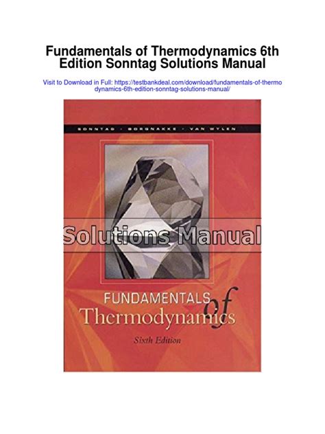 Fundamentals thermodynamics 6th edition sonntag solution manual. - Prentice hall virtual chemlab solutions manual.