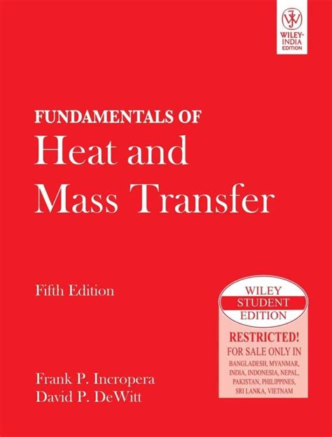 Download Fundamentals Of Heat And Mass Transfer By Frank P Incropera