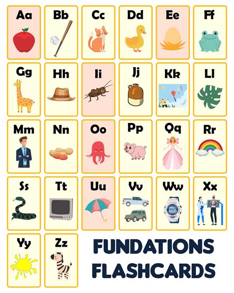 Fundations standard sound cards pdf. Fundations alphabet chart pdf Image not available forColor: Letter Sounds: Our sound cards teach students to identify the letter name, a picture word, and the letter sound. For example, the letter A card would say: A - apple - /a/ Click this link to hear all the Fundation cards! 