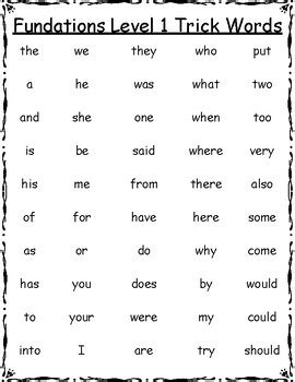 Fundations trick words level 1 pdf.  WILSON Fundations&reg; Trick Words This alphabetical li...