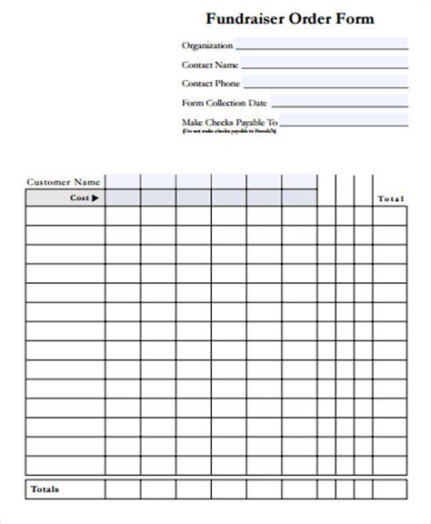 Fundraiser Order Form Fundraiser Order Form Template in Blank Fundraiser Order Form Template