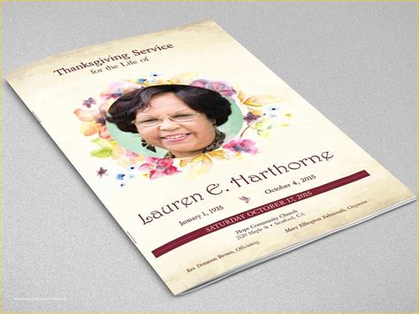 Funeral Booklet Template Free Download Of Watercolor Funeral Program