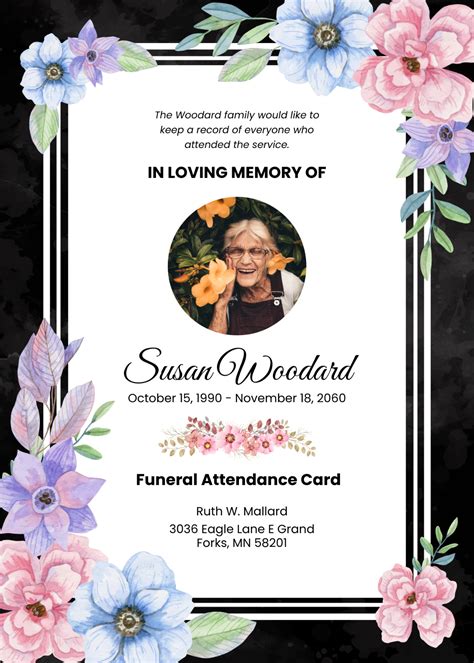 Funeral Cards Printable