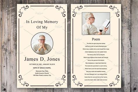 Funeral Memorial Card Template