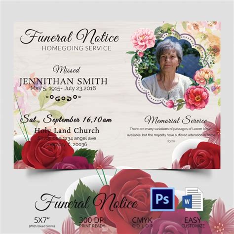 Funeral Notice Template 13+ Free Word, Excel, PDF, PSD Format Download!