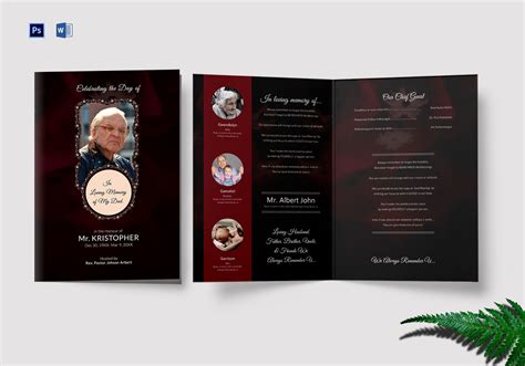 Funeral Program Bi Fold Template in Adobe Microsoft Word