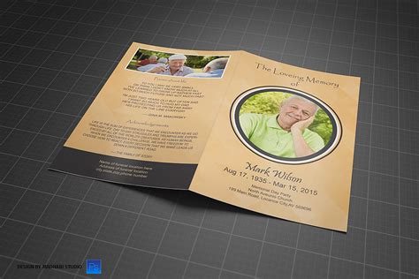 Funeral Program BiFold Template Brochure Templates Creative Market